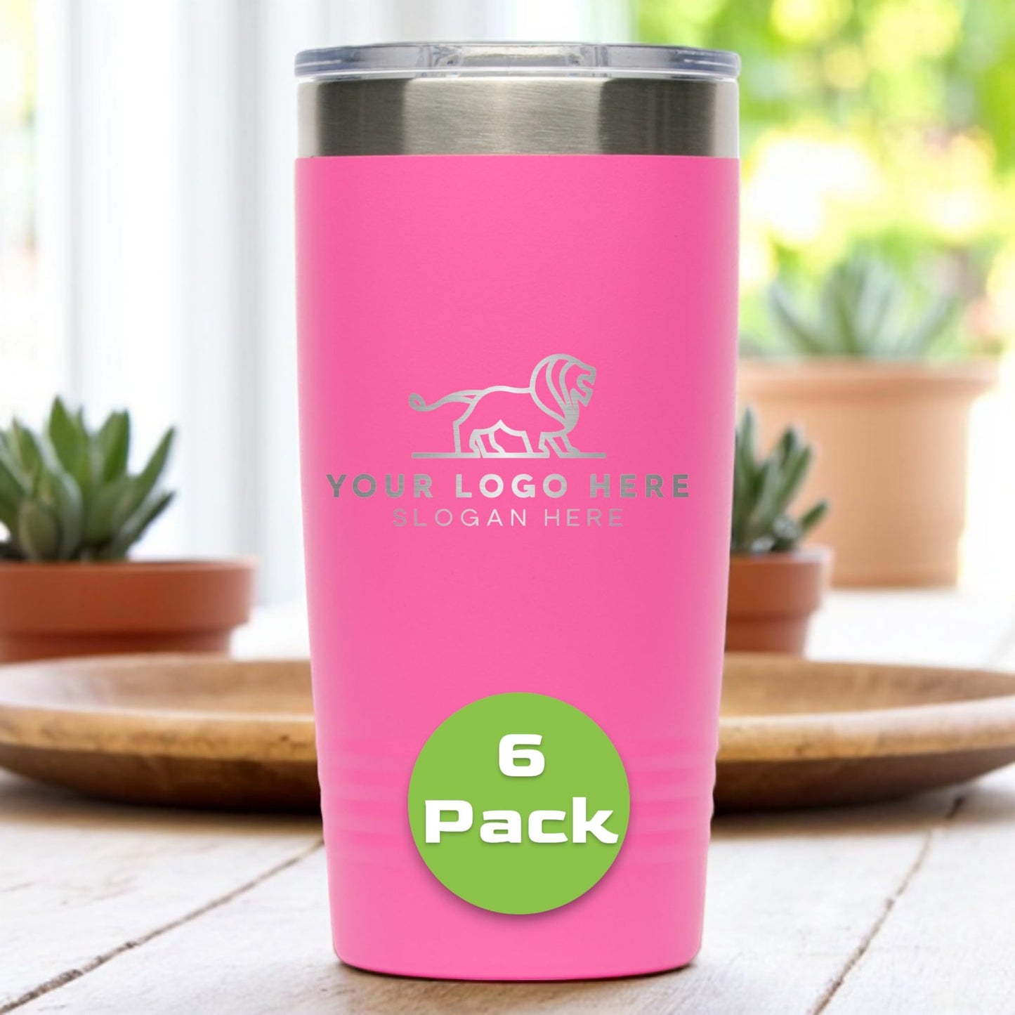 20oz Stainless Steel Tumbler - Upload Your Logo, Custom Engraved, Double Wall Vacuum Insulated Travel Mug, Ideal for Corporate Gifts, Events, and Sports Teams