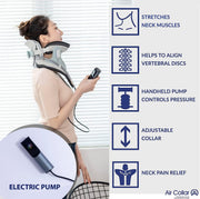 Neck Traction Device by Air Collar - Neck Stretcher - Cervical Traction Device - Neck & Shoulder Pain Relief - Stretcher Collar for Improved Spine Alignment - 2nd Generation (2nd Gen - Electric)