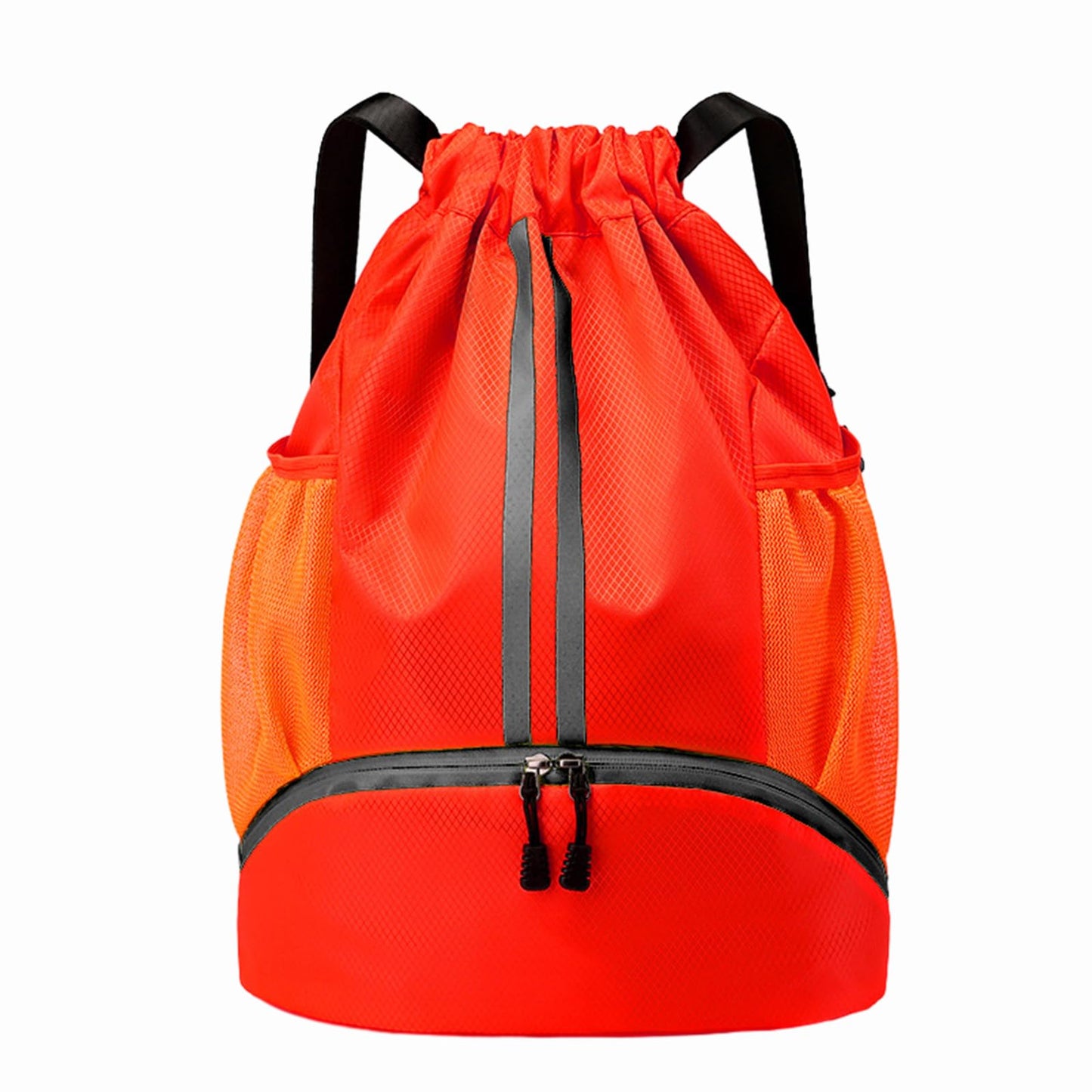 Hoedia Sports Drawstring Backpack - String Swim Gym Bag with Shoes Compartment and Wet Proof Pocket for Women&Men