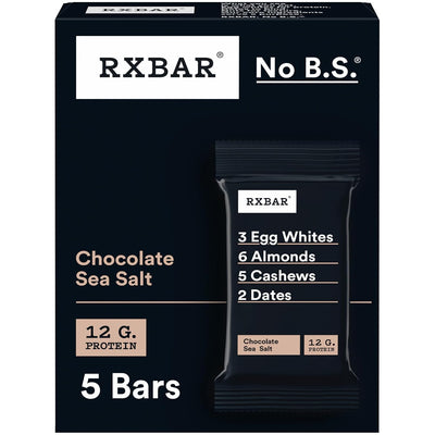 RXBAR Protein Bars, Protein Snack, Snack Bars, Chocolate Sea Salt, 9.1oz (5 Count)