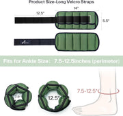 Sportneer Adjustable Ankle Weights 1 Pair 2 4 6 8 10 Lbs Leg Weight Straps for Women Men, Weighted Ankle Weights Set for Gym,Fitness, Workout,Walking, Jogging,1-5 lbs Each Ankle, 1 Pair 2-10 lbs