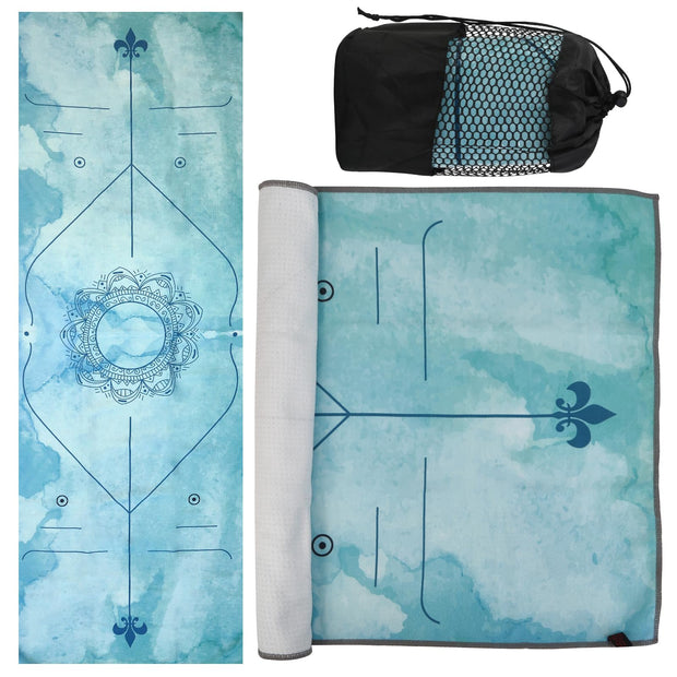 Yoga Towels, Non Slip Hot Yoga Mat Towel with Grip Dots,Super-Absorbent Soft Microfiber Yoga Blanket for Pilates, Fitness and Workout 72inch x 24inch