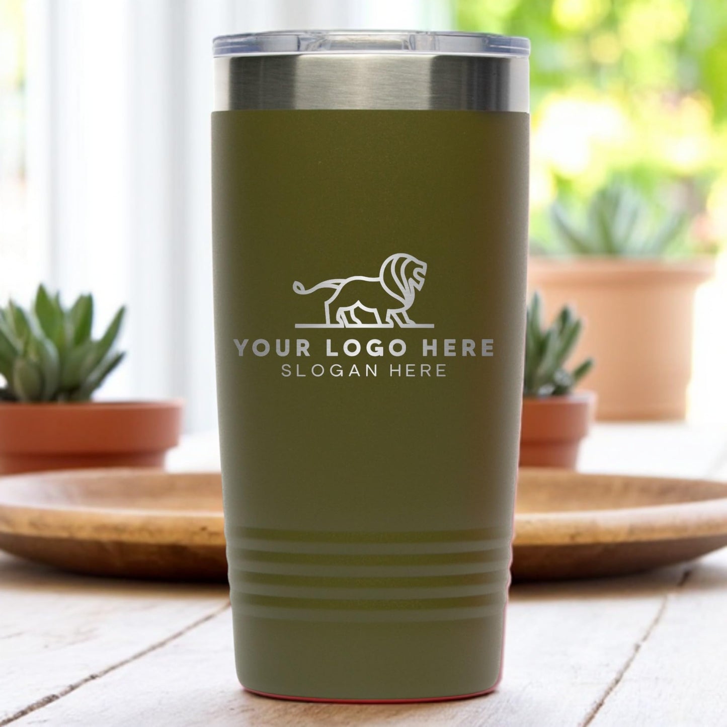 20oz Stainless Steel Tumbler - Upload Your Logo, Custom Engraved, Double Wall Vacuum Insulated Travel Mug, Ideal for Corporate Gifts, Events, and Sports Teams