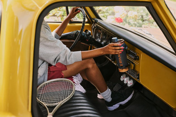 Stanley Activate Shaker Bottle 20 oz | Leakproof Insulated Stainless Steel Shaker Cup | Base Storage and Twist On Fast Flow Lid | Protein Shakes and Pre Workout Powder | BPA-Free | Toast