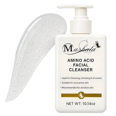 Mashata Amino Acid Facial Cleanser - 10.14oz Gentle Foaming Face Wash for Oily, Sensitive and Acne-Prone Skin - Hydrating Vegan Skincare with Natural Ingredients