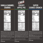 MET-Rx Big 100 Colossal Protein Bars Variety Pack, Super Cookie Crunch, Vanilla Caramel Churro, and Crispy Apple Pie Flavors, Brown, 12 Count