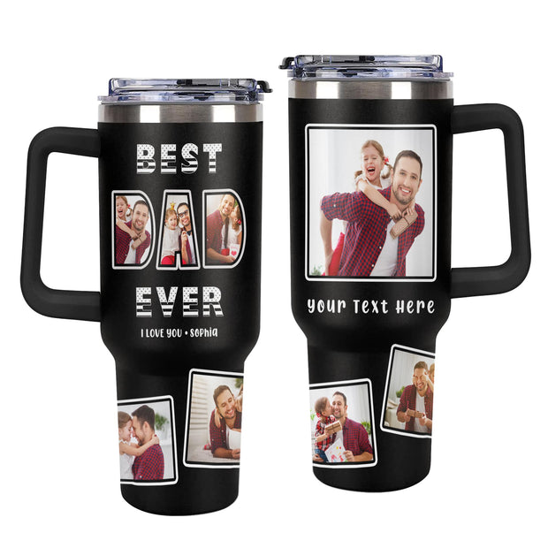 Personalized Tumbler Custom Vacuum Insulated Travel Mug Customizable Coffee Cup with Your Photos and Text Christmas Birthday Gift