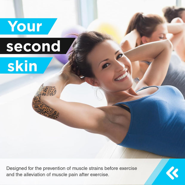 OK TAPE Hypoallergenic Digtal Printed Kinesiology Tape, Elastic Sports Athletic Tape, 2 Rolls, 2in×16.4ft Uncut Roll-DIY