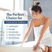 Small and Lightweight Cotton Towels Assorted Pastel Mix 24 x 40 inches Towels (6) Perfect Size for Hair Drying and Small Children