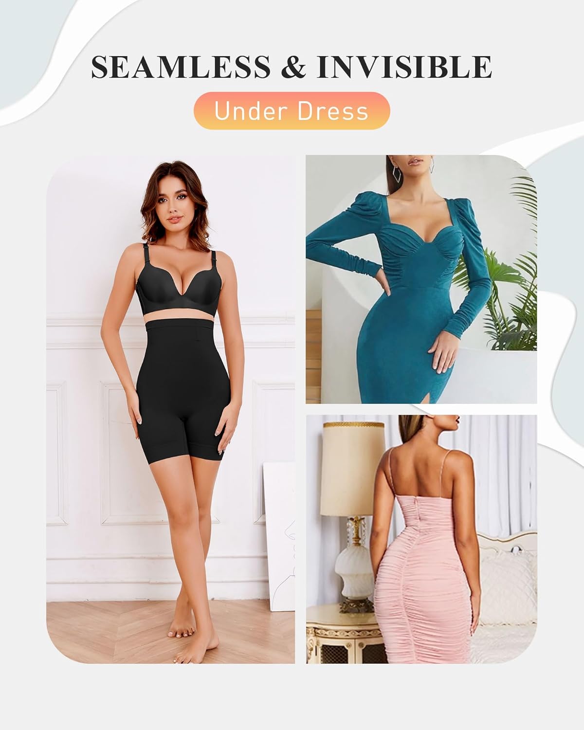 BESTENA Shapewear Shorts,High Waisted Shapewear for Women Tummy Control,Seamless Body Shaper Shorts Thigh Slimmer