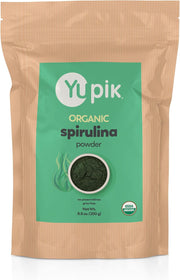 Yupik Organic Spirulina Powder 8.8 oz, USDA Certified, Non-GMO, Kosher, Gluten-Free, Vegan, High in Protein, Iron & Antioxidants, Superfood for Smoothies, Shakes & Baking