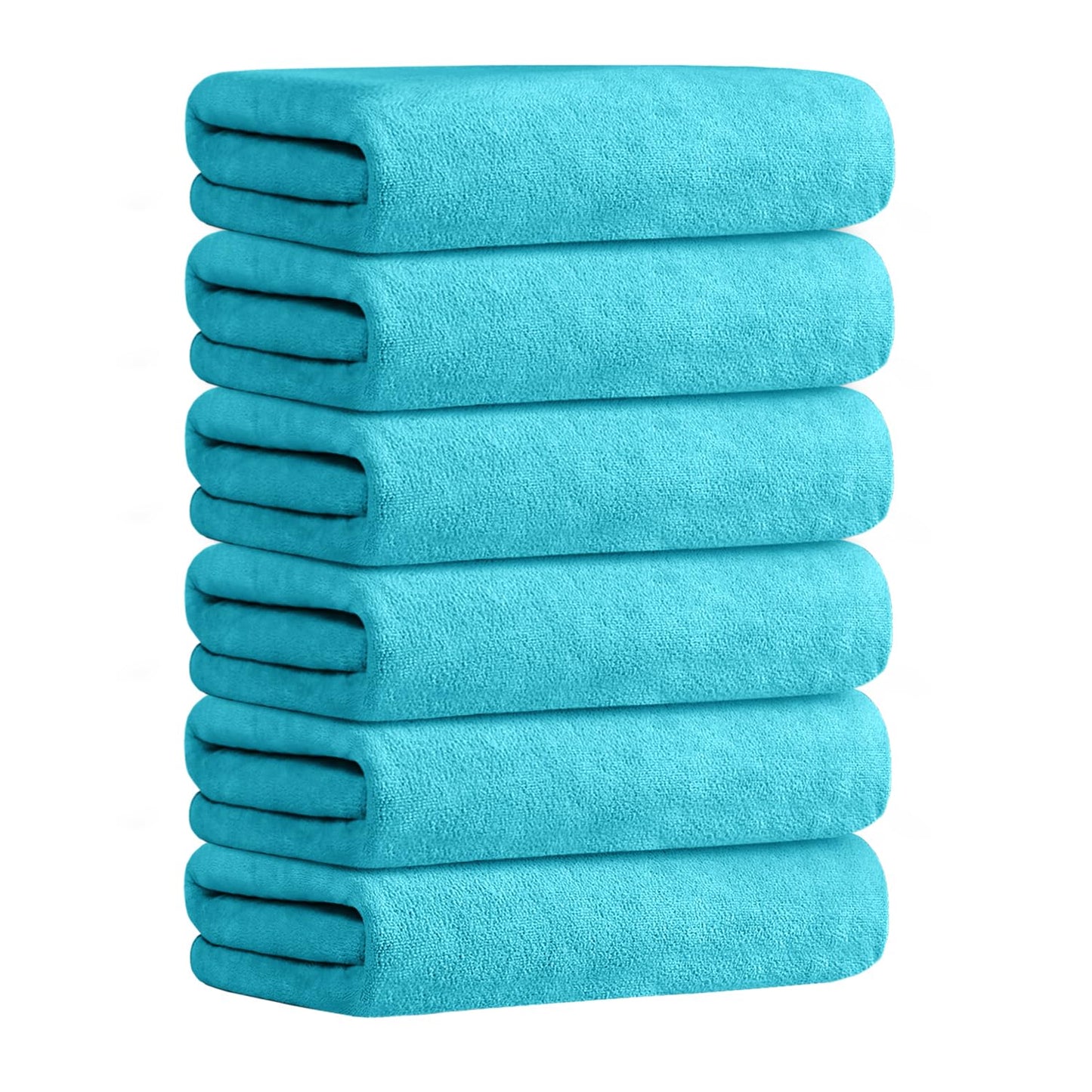 JML Microfiber Bath Towels, Oversized, Ultra Soft, Super Absorbent and Fast Drying, No Fading Large Bathroom Towel Set for Sport, Travel, Fitness, SPA and Yoga (Coral Fleece - Blue, 30 in x 60 in)