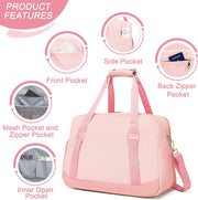 Sports Gym Bag for Women, Travel Duffle Bag with Shoe Compartment & Wet Pocket, Fitness Yoga Bag Weekender Overnight Bag Small