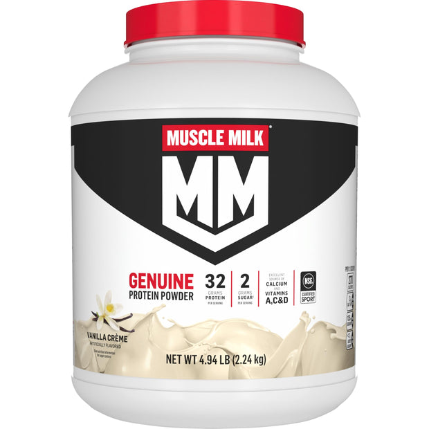 Muscle Milk Genuine Protein Powder, Strawberries 'N Crème, 32g Protein, 4.94 Pound
