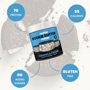 Whey Protein Cookie Butter Powder - Cookies & Cream | Keto-Friendly, Low Carb, No Added Sugars, Gluten-Free | Easy to Mix, Bake and Spread | 7.9oz
