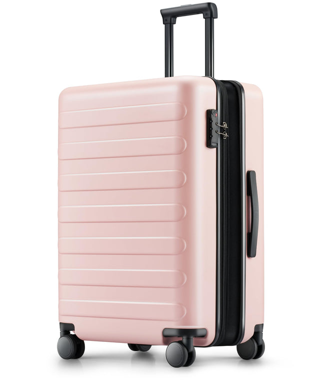 NINETYGO Carry On Luggage 22x14x9 Airline Approved, 20 Inch Luggage with Smooth Spinner Wheels, Lightweight, Hard Shell PC Suitcase Carry-On, Travel Luggage, TSA Approved (Pink, Rhine Basic)