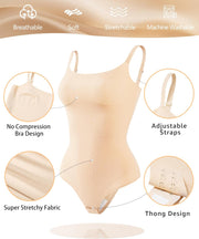 LEVAO Shapewear Bodysuits for Women Tummy Control Body Suits Seamless Sculpting Thong Body Shaper XS-XL