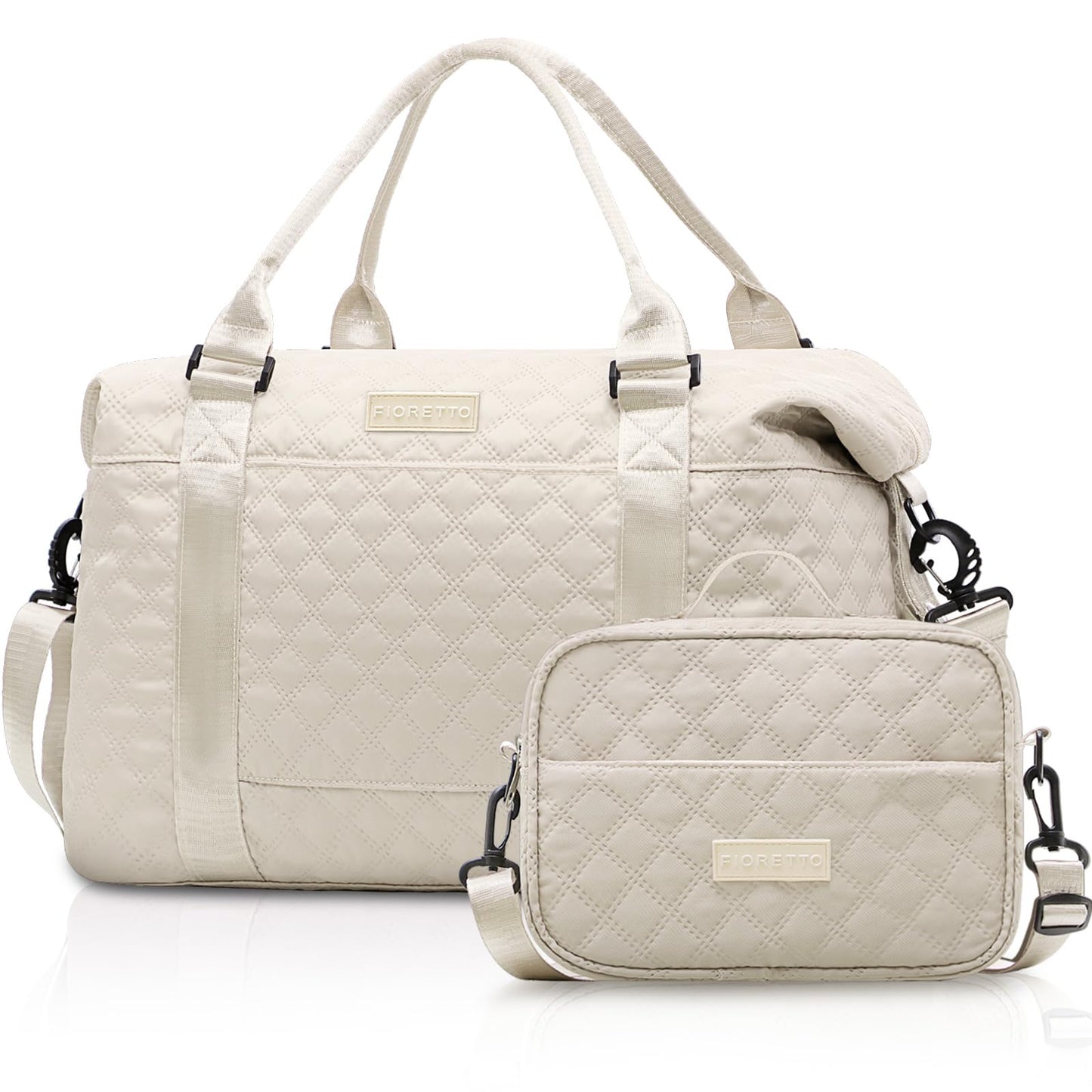 FIORETTO Women's Gym Duffle Bag with Shoes Compartment, 37L Capacity, Ideal for Travel, Gym, Sports, Duffel, Weekender