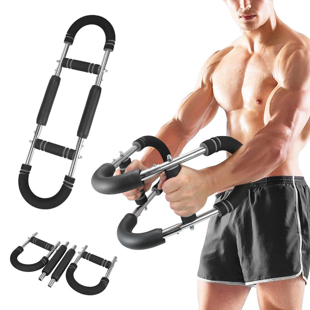 Twister Arm Trainer - Adjustable 60-100lbs Resistance Arm & Chest Workout Equipment for Home Gym Fitness , Arm Strengthener for Men, Power Twister Bar for Biceps, Forearm & Shoulder Training