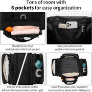 Small Duffel Bag 17 inch Carry On Weekender Bag for Travel Gym Sport (17x10x9 in) - Black