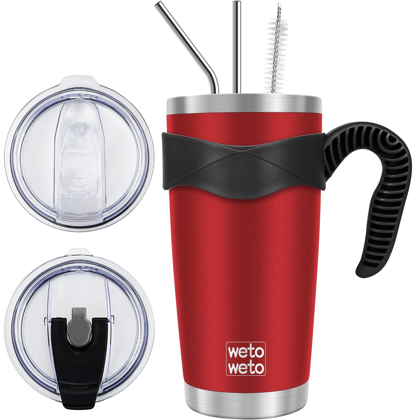 WETOWETO 20oz Tumbler, Stainless Steel Vacuum Insulated Coffee Travel Mug, Double Wall Powder Coated Insulated Coffee Mug Travel Mug with Lid Thermal Cup for Outdoor (Navy Blue, 1 Pack)