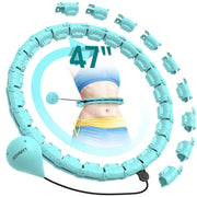 JKSHMYT Weighted Hula Circle Hoops for Adults Weight Loss, Infinity Fitness Hoop Plus Size 47 Inch, 24 Detachable Links, Exercise Hoop Suitable for Women and Beginners