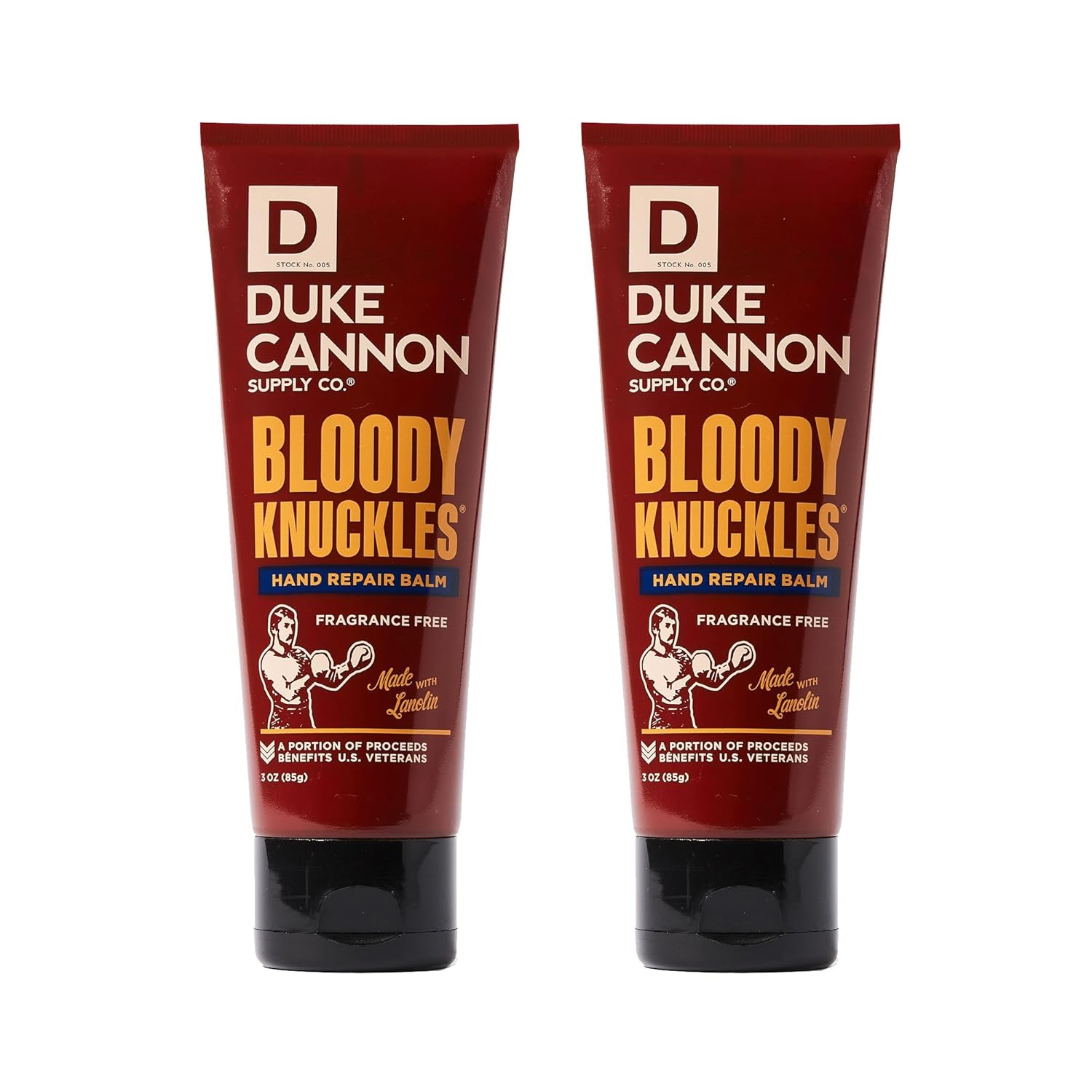 Duke Cannon Bloody Knuckles Hand Repair Balm - Unscented Moisturizing Cream, Non-Greasy Lanolin Formula for Dry, Cracked Hands, 3 oz. (Pack of 2)