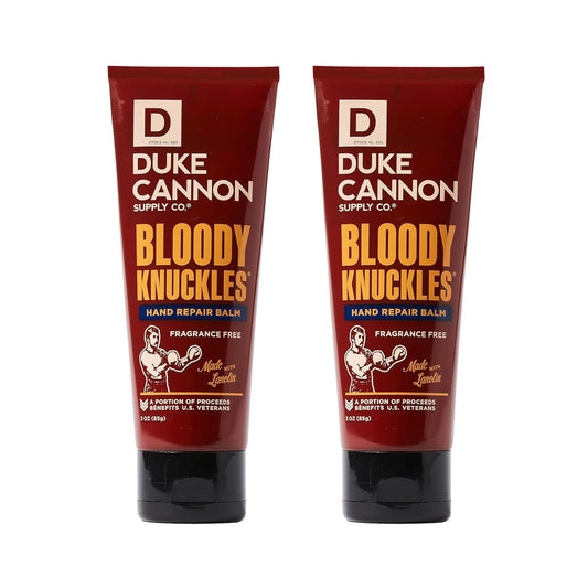 Duke Cannon Bloody Knuckles Hand Repair Balm - Unscented Moisturizing Cream, Non-Greasy Lanolin Formula for Dry, Cracked Hands, 3 oz. (Pack of 2)