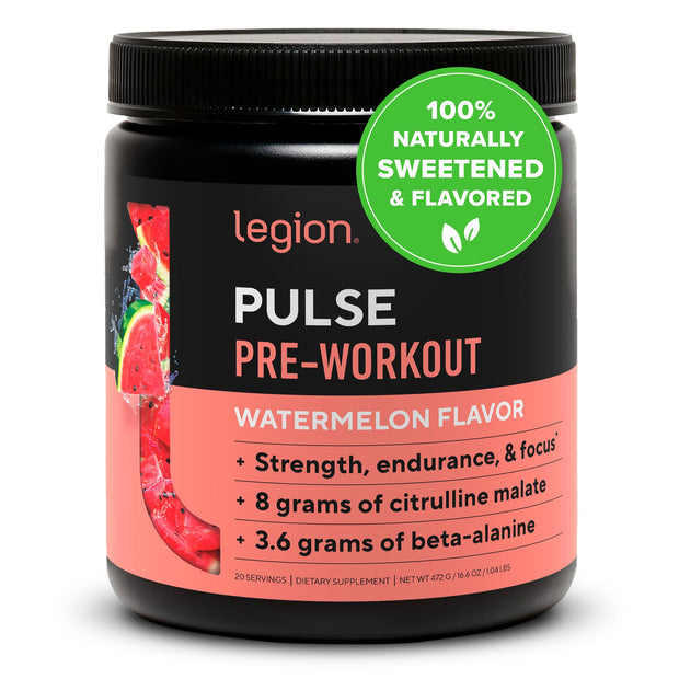 LEGION Pulse Pre Workout - All Natural Nitric Oxide Preworkout Drink to Boost Energy, Creatine Free, Naturally Sweetened, Beta Alanine, Citrulline, Alpha GPC (Tropical Punch)
