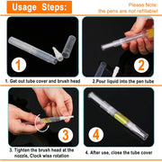 10 Pack 3 ML Transparent Twist Pens, Empty Cuticle Nail Oil Pen with Brush Tip, Cosmetic Lip Gloss Containers Applicators Eyelash Growth Liquid Tube