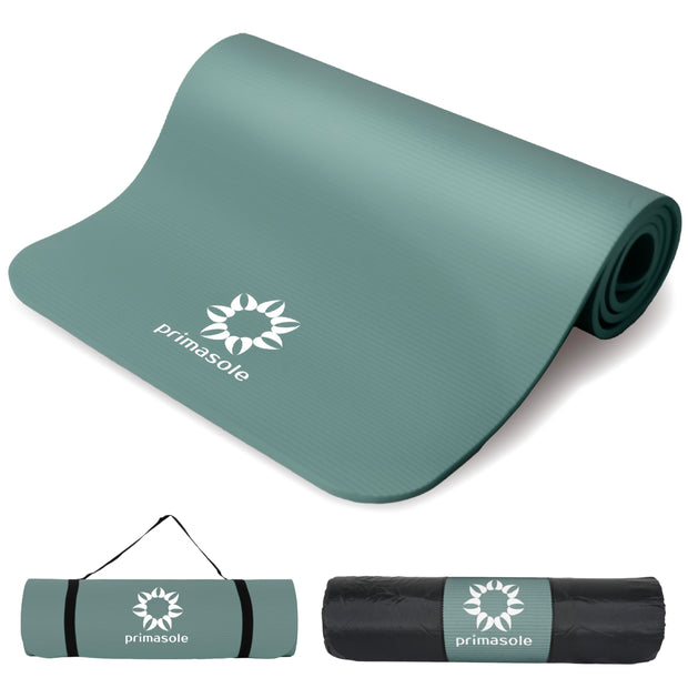 1/2-Inch Extra Thick NBR Yoga Mat with Enhanced Stability - Textured Design, Lightweight Mat with Carrying Strap & Case for Yoga, Pilates, Gym & Home Use (Multiple Colors)