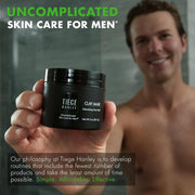 Tiege Hanley Mens Detoxifying Facial Clay Mask, 2 Oz (1-Pack) - Deep Pore Cleansing Charcoal Face Mask with Natural Kaolin Clay Absorbs Excess Oil & Reduces Appearance Pores - Skin Care for Men