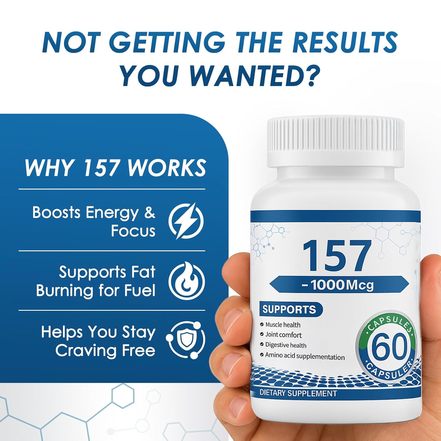 Collagen Peptide Capsules 157 - Amino Acids Supplement - Supports Healthy Muscles & Gut, 1000mgc