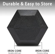 Yufer 6-10 Pair Iron and Rubber Coated Dumbbell Set 350/450 and 550 lbs 5-50 lbs Hand Free Weight for Strength Hex Rubber Weights with Vertical Storage Rack Fitness Home Gym Equipment