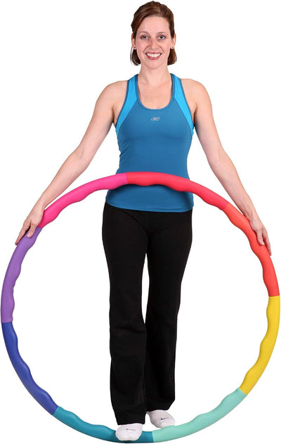 Weighted Hula Hoop, ACU Hoop 3M - 3.2lb Medium, Weight Loss Fitness Exercise Sports Hoop with Wavy Ridges (Rainbow Colors)
