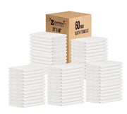 ZUPERIA White Bath Towels Bulk - 20 x 40 Inches, 100% Cotton Economy Light Weight Towels for Commercial Use - Quick Dry, Ultra-Soft, and Absorbent Bulk Towels (12 Pack)
