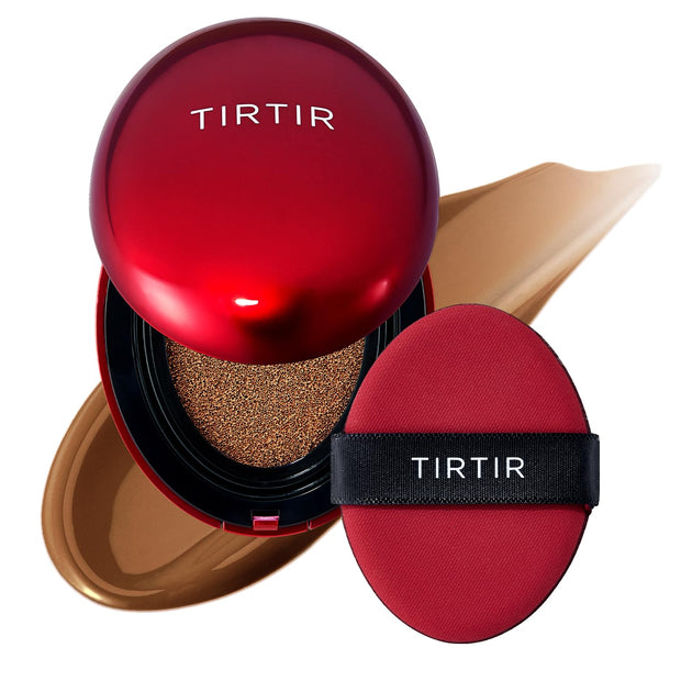 TIRTIR Mask Fit Red Cushion Foundation | Full coverage, Weightless, Skin fit, Satin Glow Finish, Korean Makeup, beauty, Tattoo cover up, Buildable (#29N Natural Beige, 0.63 Fl Oz)