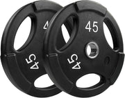NEXO Commercial Urethane Grip 175lb Plate Set - Includes 2x 45's, 25's, 10's, 5's, and 2.5's - Olympic Standard 2 Inch, Premium Finish for Weight Training Home Gym or Commercial