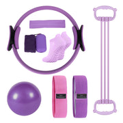 Pilates Ring Set, Home Exercise Pilates Equipment, Including A 14.9-Inch Pilates Ring, A 9.8-Inch Ball, Resistance Bands, and Accessories – A Fitness Gift for Pilates Enthusiasts.
