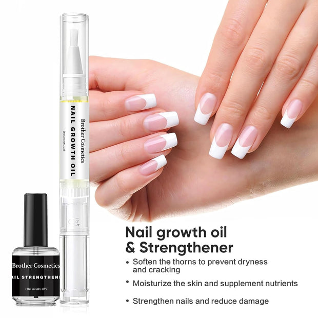 NailGrowthOil Care Kit - Brother Cosmetics Nail Growth Oil,Cuticle Oil and Cuticle Remover, Promotes Nail Growth and Strength