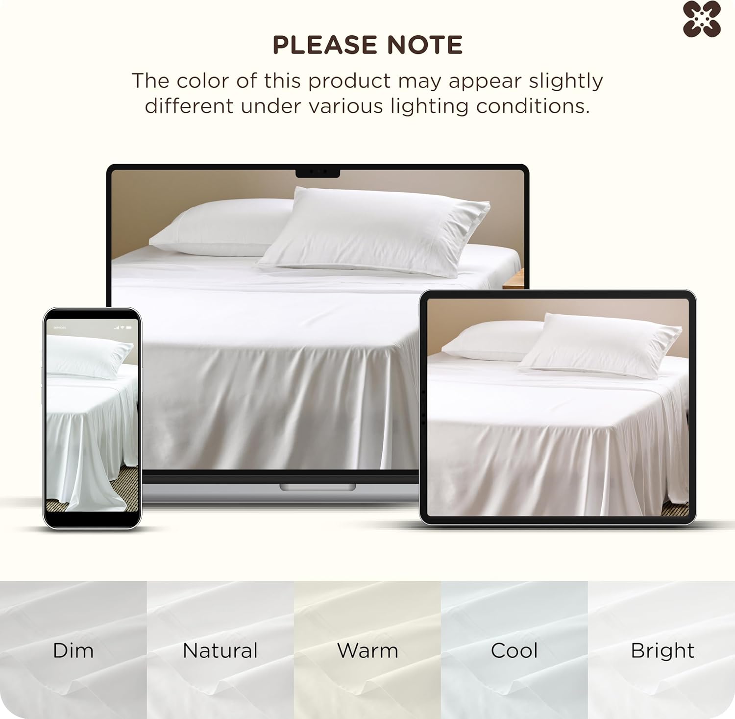 Bedsure Cooling Sheets, Rayon Derived from Bamboo & Cotton Blend, GentleSoft, Breathable, King Size Sheets Set, Deep Pocket Up to 18 Inches, Hotel Luxury Bedding for Hot Sleepers, White