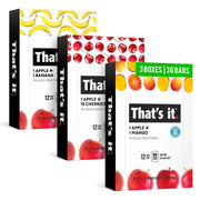 That’s it. Variety, 100% Natural Real Fruit Bar, High Fiber Vegan, Gluten Free Healthy Snack, Paleo for Children & Adults, Non GMO No Added Sugar (Blueberry, Strawberry, Fig) (36 Pack)