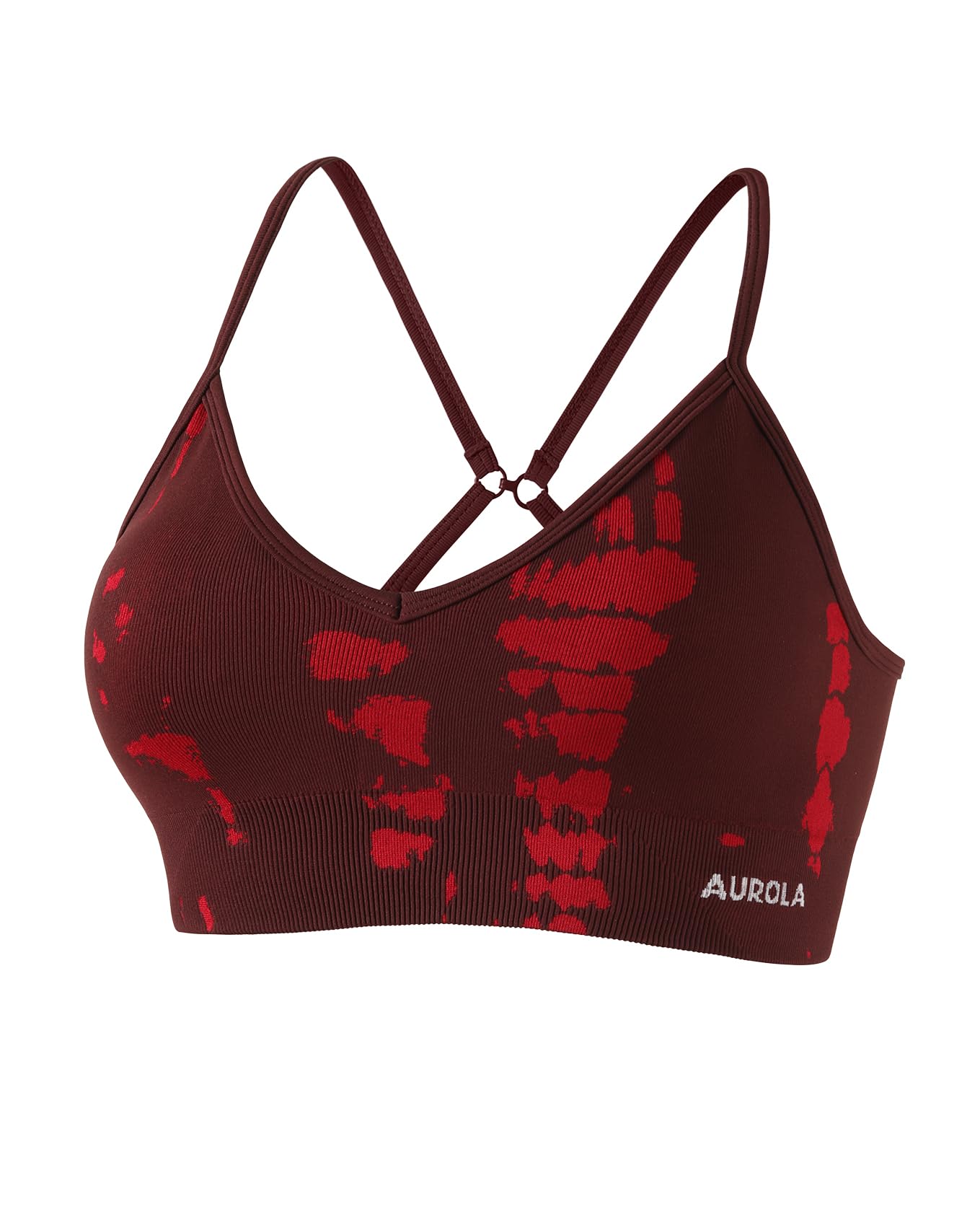 AUROLA Serpent Seamless Sports Bras for Women,Backless Padded Strappy Workout Gym Yoga Crop Tops