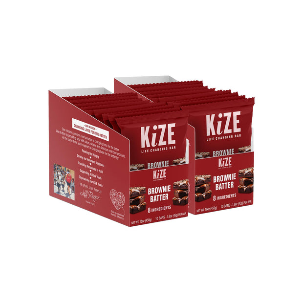 KiZE Energy Bars - Peanut Butter - Gluten Free, Non-GMO, and High Protein Meal Replacement Energy Bars, Clean and Simple Food Ingredients - 10g High Protein Snacks, (10 Count)