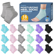 Moisturizing Heel Socks - 6 Pairs for Dry Cracked Feet, Toeless Gel Socks for Hydration and Repair