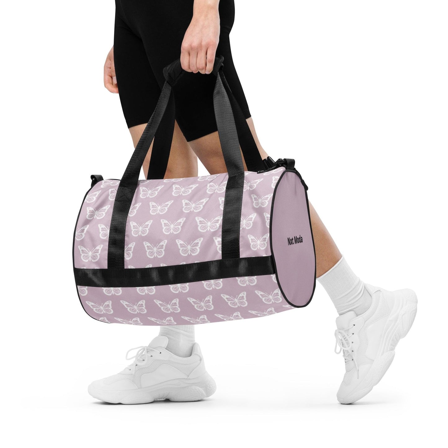 Nxt Moda Butterfly Crossbody Duffle Overnight Travel Carry On Gym Bag Women Sports Fitness Inside & Outside Pocket Cute Fashion Animal Print Shoulder Pads Water Proof Machine Washable (Zinn)