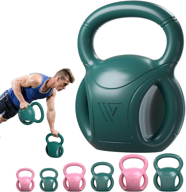 RUNWE 3 Handle Kettlebells Weight - Weight for Women Options 5, 10, 15 and 20 LB for Russian Twists AB Exercise, Weightlifting and Core Fitness Exercise Home Gym [Single in Sold]