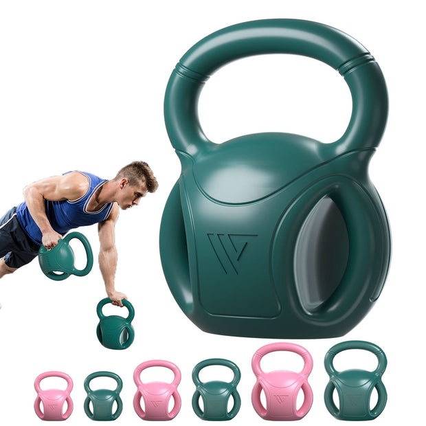 RUNWE 3 Handle Kettlebells Weight - Weight for Women Options 5, 10, 15 and 20 LB for Russian Twists AB Exercise, Weightlifting and Core Fitness Exercise Home Gym [Single in Sold]
