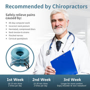 S Cervical Neck Traction Device for Neck Pain Relief - Inflatable Neck Stretcher Collar for Decompression - Best Home Use Neck Brace Pump (Black Plush)