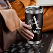 Personalized Tumbler with Engraved Name - Custom Coffee Tumblers with Lids and Straws, Made in USA 20 Oz Stainless Steel Travel Tumbler Personalized Gift for Birthday Christmas for Men Women Kids